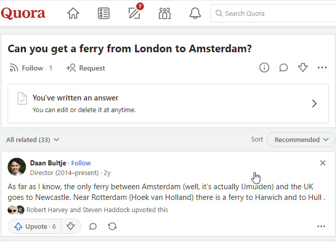 ferry vraag op Quora